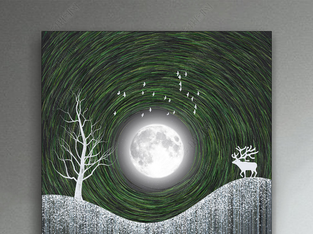 今夜星光灿烂意象星轨北欧时尚家居装饰画