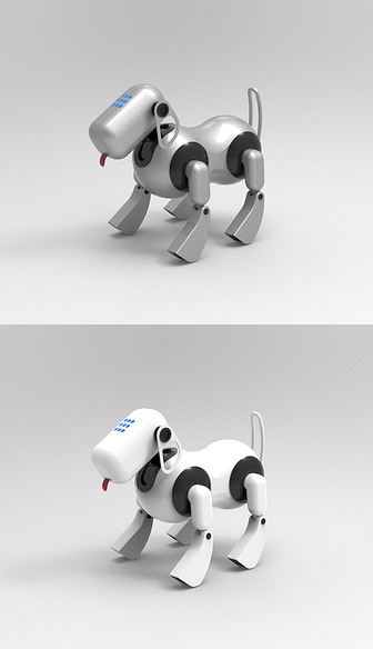 机器玩具小狗犀牛3D模型