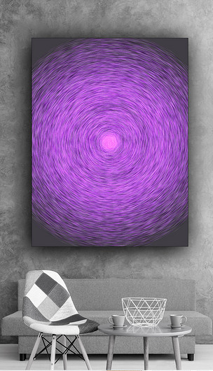 紫微星座抽象紫色旋涡圆环形欧美时尚装饰画