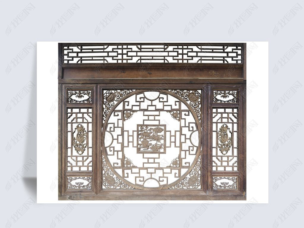 2020中式古典雕花木窗建筑工艺免抠花纹
