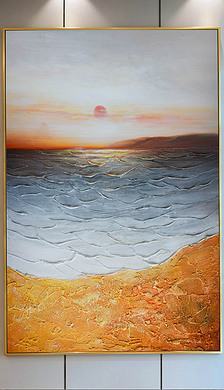 夕阳红立体抽象艺术装饰画