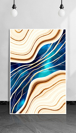 现代年轮水波纹星空抽象艺术装饰画