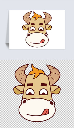 牛头图免抠元素|卡通牛头素材可爱的小牛头饰设计图片小元素