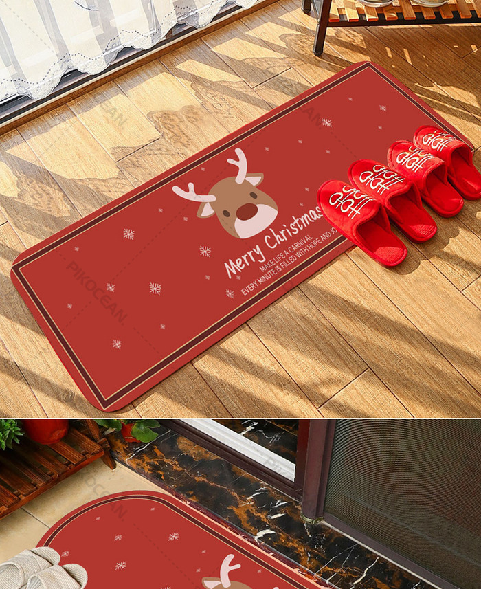 Cartoon Abstract Christmas Kitchen Mat Bedside Blanket Bay Mat Carpet Floor Matdownload Pikocean