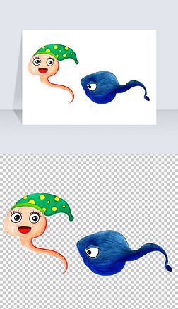 卡通小蝌蚪表情蝌蚪免抠png.rar