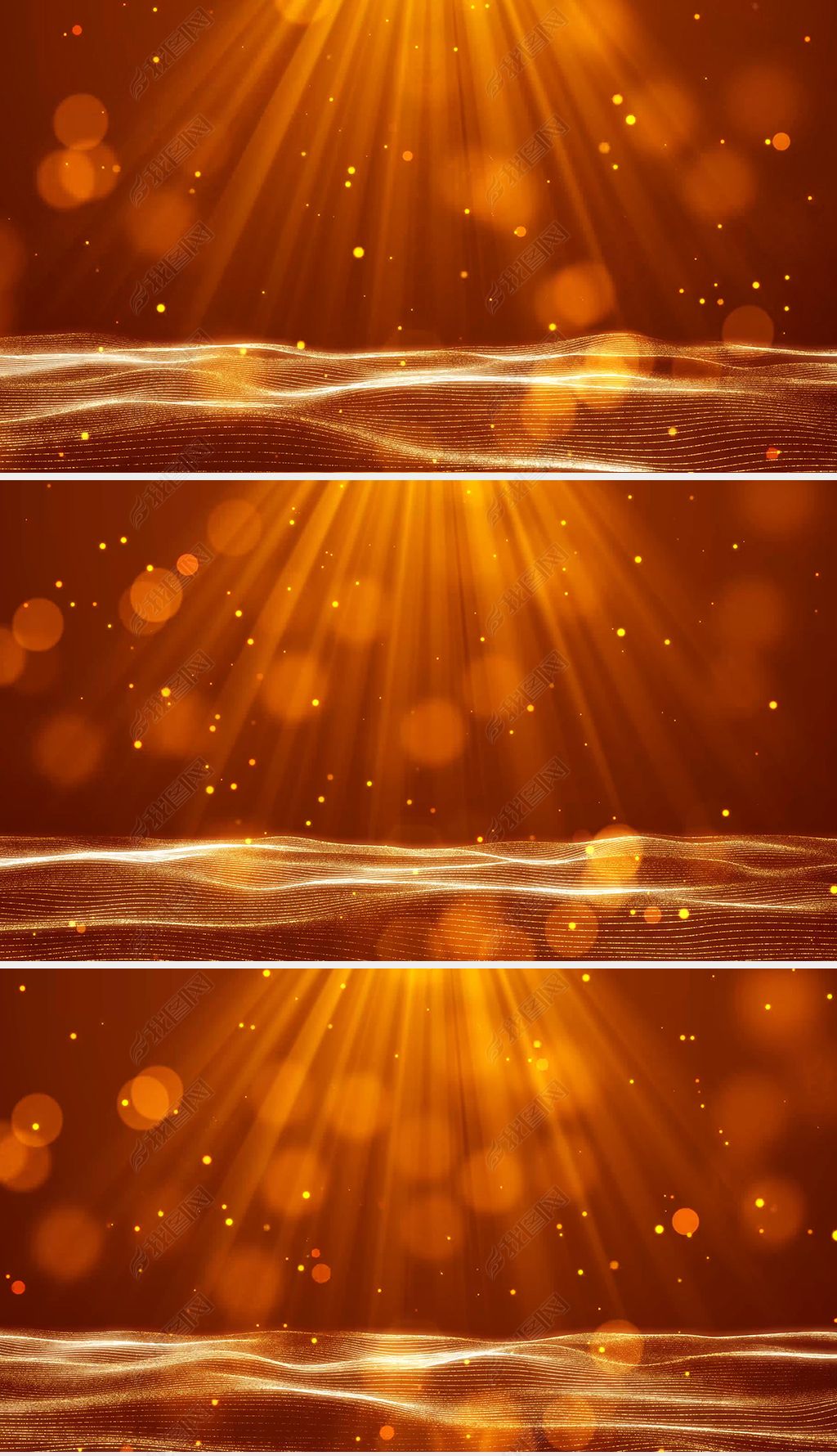 4k大气金色粒子舞台背景led大屏幕视频