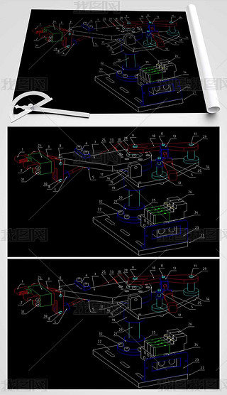自动取料机械手cad平面图