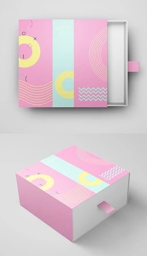 清爽时尚创意粉色包装盒设计礼盒设计