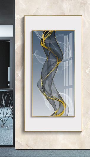 现代轻奢抽象线条北欧简约玄关框中框装饰画