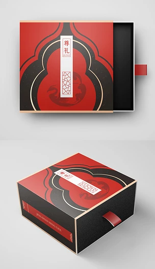 国潮中国风红色大气高档礼盒包装设计