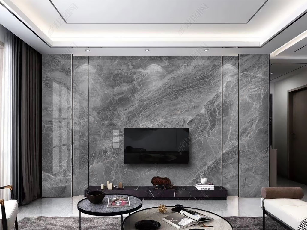 原创黑白灰大理石纹背景墙-版权可商用