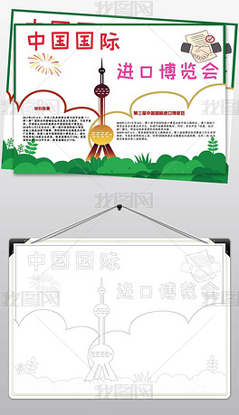 进口博览会手抄报图片