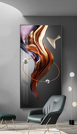 立体感玄关装饰画|现代简约轻奢抽象创意立体感线条玄关装饰画