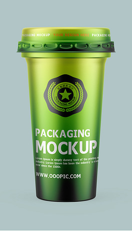 带盖一次性奶茶咖啡塑料杯贴图样机模型