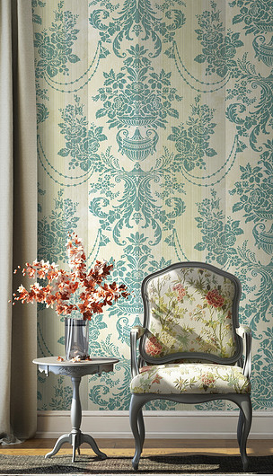 欧式大马士革壁纸墙纸墙布图案设计