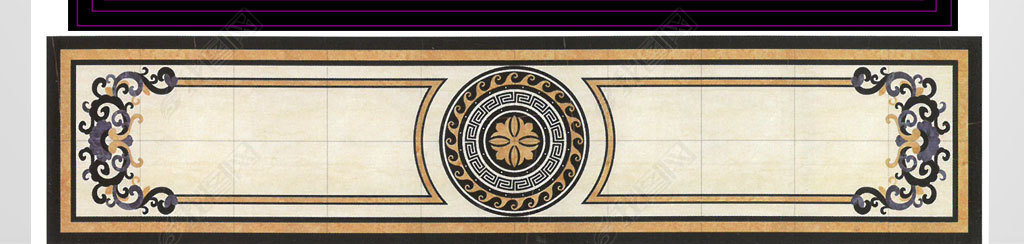原创简约轻奢长方形过道水刀拼花cad图库版权可商用