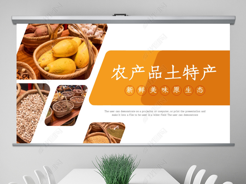 原创农产品土特产展销宣传招商画册ppt模板版权可商用