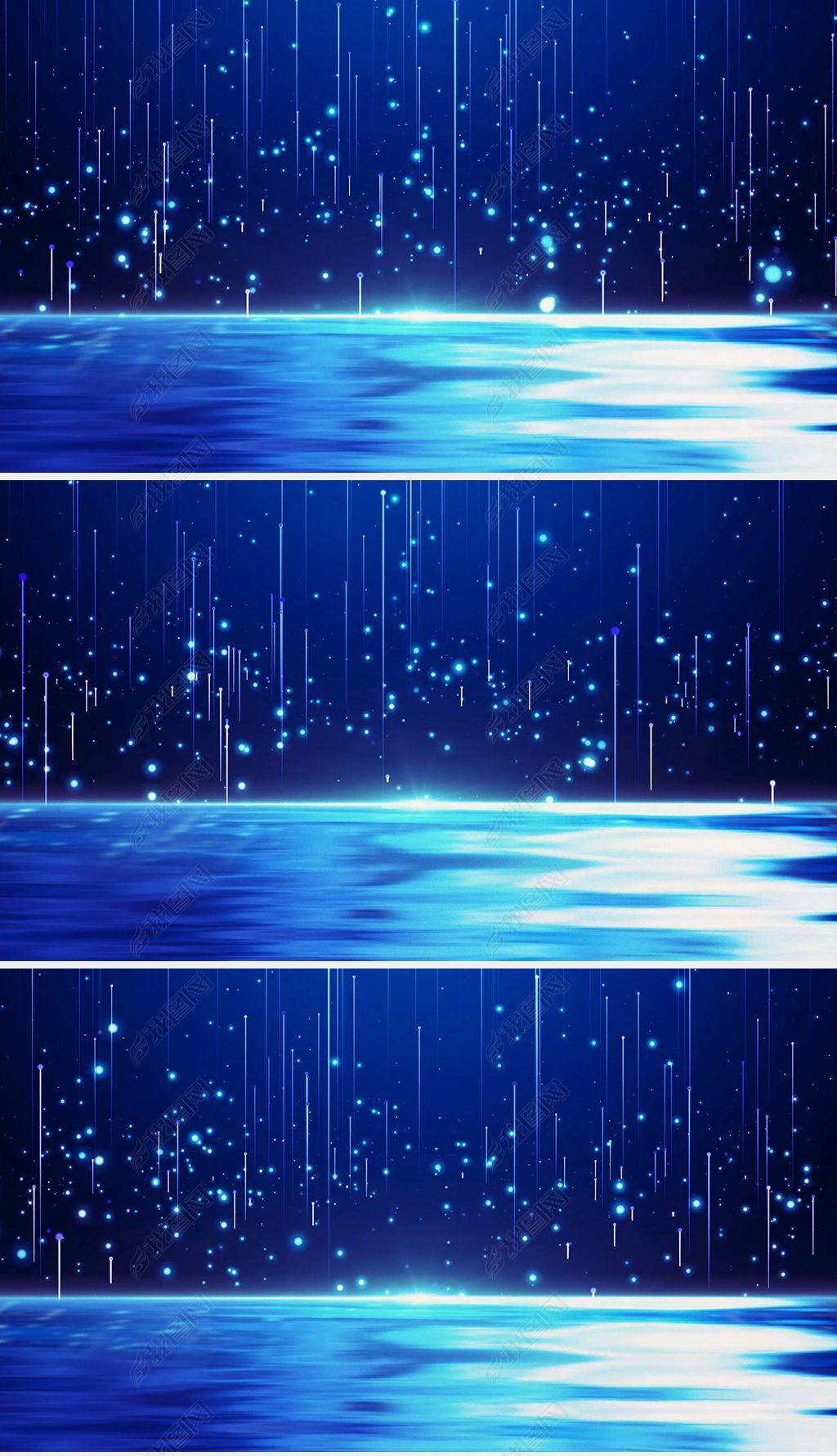 唯美浪漫蓝色粒子星光舞台舞美背景视频