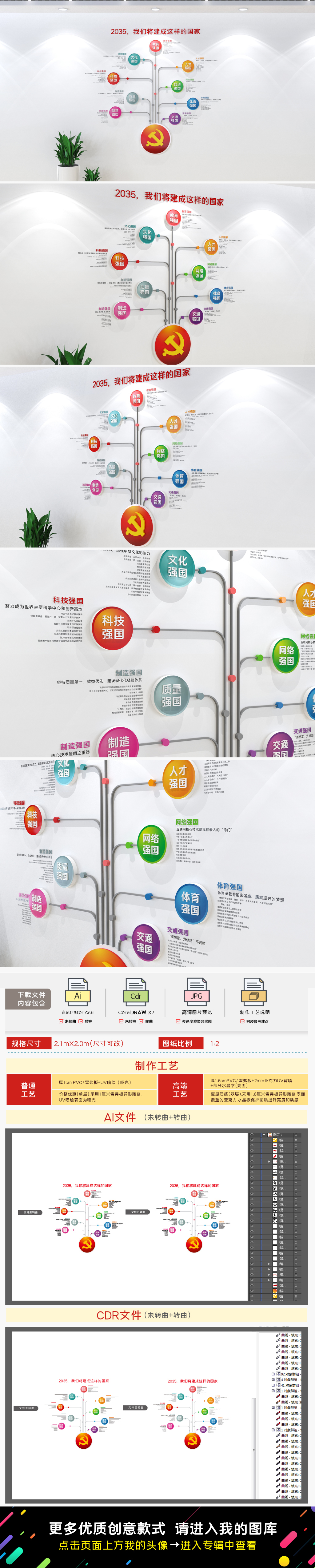 社会主义现代化远景目标九个强国文化墙