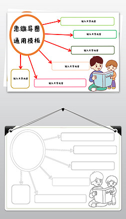 word简单好看思维导图手抄报空白模板