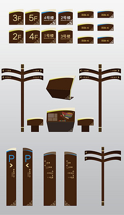 原创咖色现代地产小区标识系统
