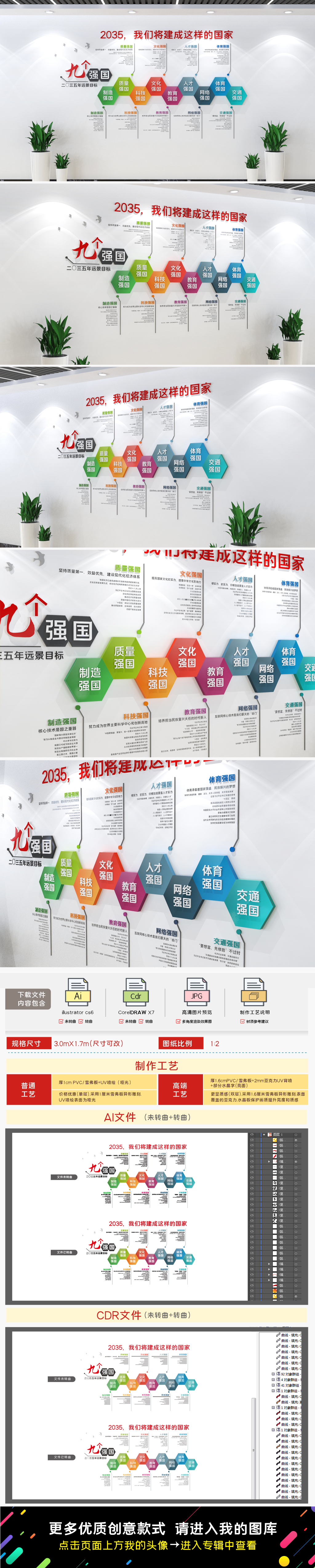 社会主义现代化远景目标九个强国文化墙