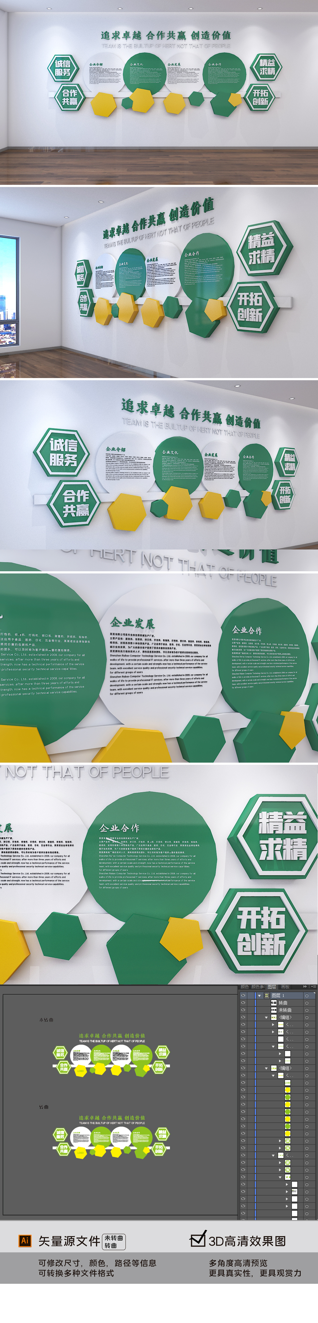高端大气绿植简洁白色企业简介公司形象墙