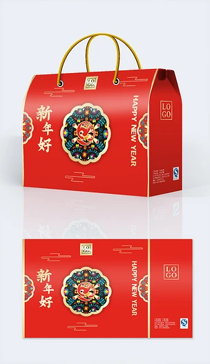 2021中国风国潮新年礼盒新年大礼包新年包装设计