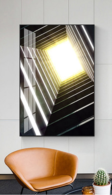 玄关通道装饰画|现代简约抽象3d立体几何空间通道建筑光线光影装饰画