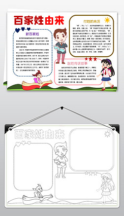 姓氏李手抄报|百家姓小报姓氏的由来手抄报说名道姓电子小报