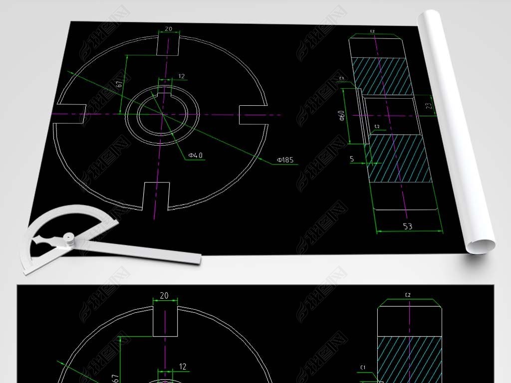 铣刀盘cad平面设计图下载-编号24077936-cad图纸-我图网