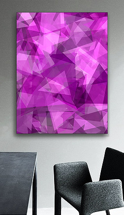 切面水晶装饰画|梦境紫罗兰抽象紫色水晶矿石切面重叠装饰画