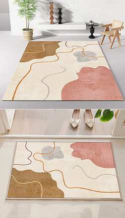 北欧简约现代ins小清新轻奢几何抽象创意入门地毯地垫图案设计