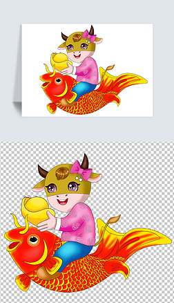 新年新春牛年春节生肖年画门贴卡通贴纸新年装饰