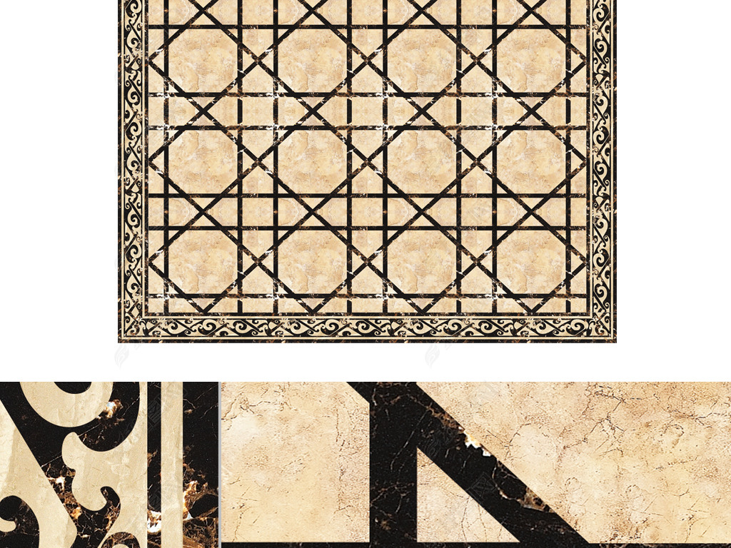 高档大气欧式地砖拼花欧式地毯