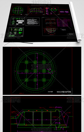 ũ幩ˮ500ˮعCADʩͼ