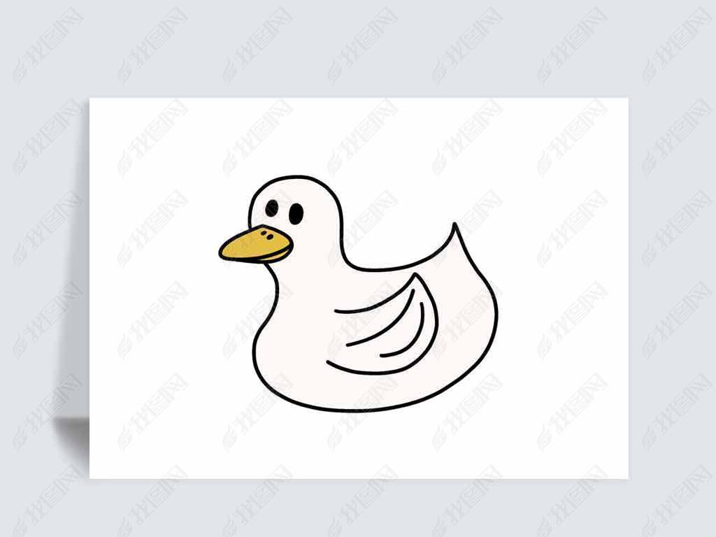小鸭子卡通手绘动物免抠ps元素png