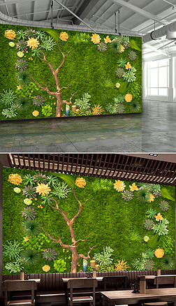 最新植物花朵多肉静物3d立体背景墙