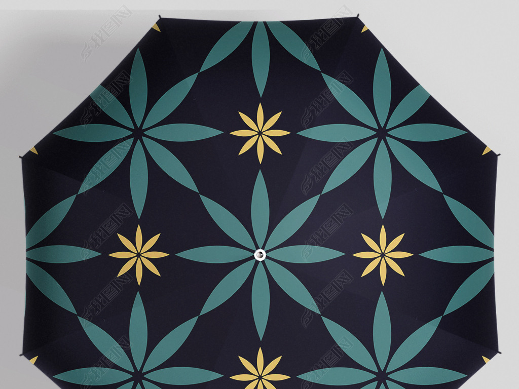 简约创意几何花朵个性雨伞印花图案