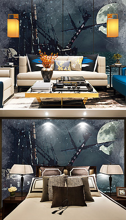 海盗壁画背景墙|水彩海盗船