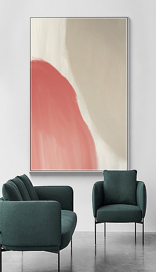 现代简约手绘莫兰迪几何极简抽象艺术油画客厅玄关装饰画挂画