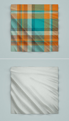 纯棉纱布针织方巾毛巾贴图样机模型