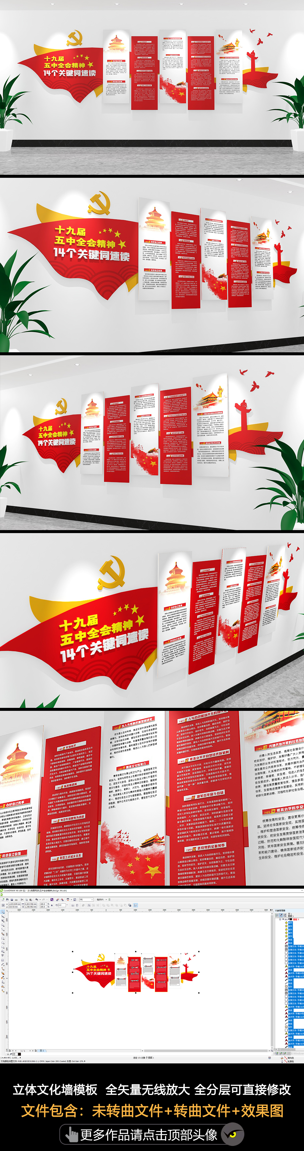 学习贯彻党的十九届五中全会党建文化墙14个关键词速读