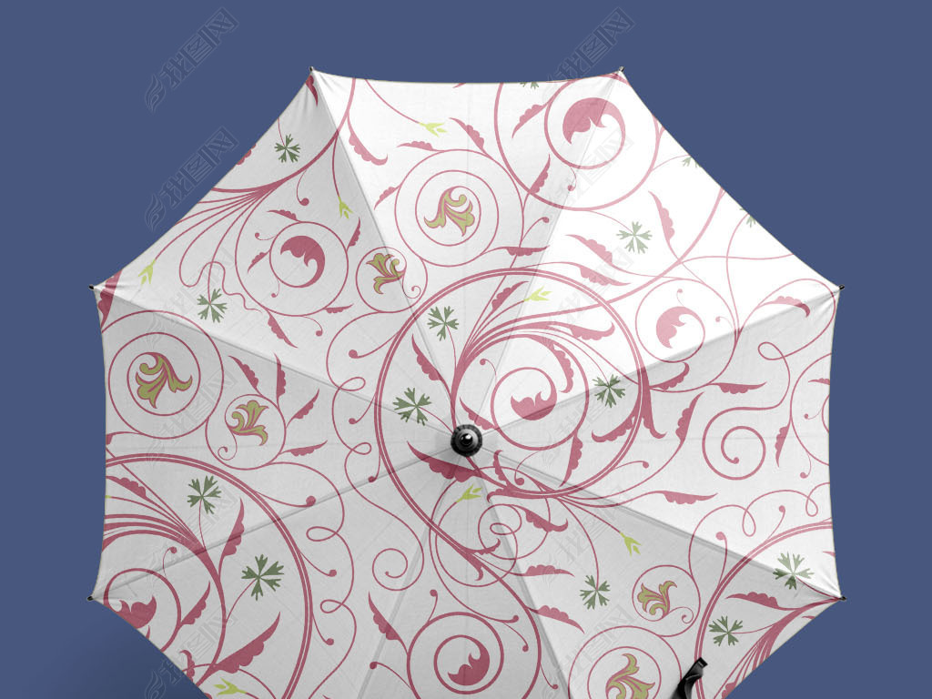 花叶花纹花瓣时尚清新简约大气植物花卉雨伞贴图