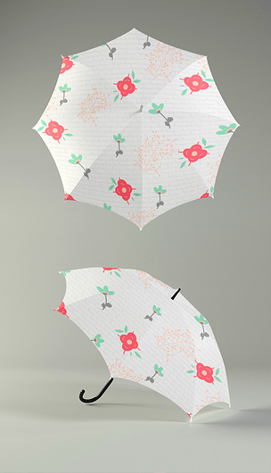 时尚简约碎花雨伞图案设计