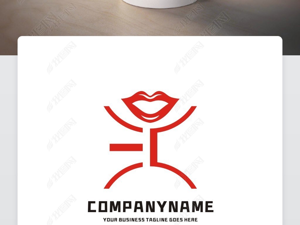 抽象汇字嘴形标志设计下载-编号24161403-商业服务logo-我图网