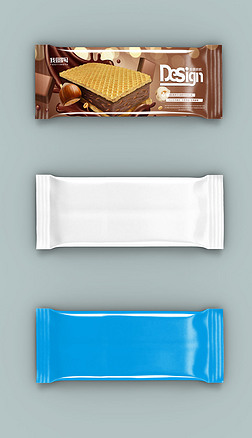 饼干零食塑料包装袋威化饼包装袋样机模型