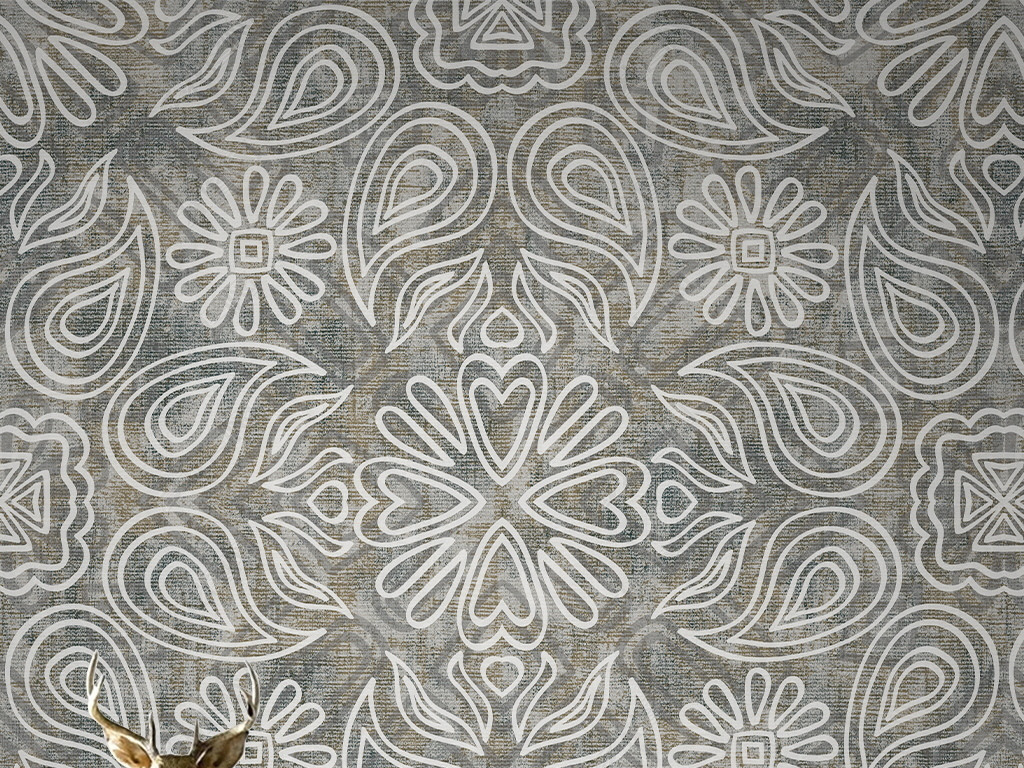 现代简约线条花纹复古壁纸图案墙纸墙布背景墙