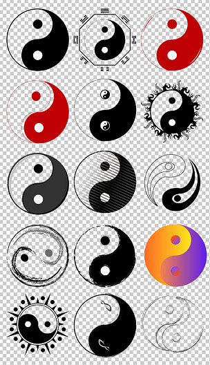 中国风太极阴阳五行八卦图png免扣.