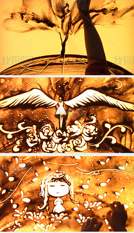 李昕融歌曲听我说谢谢你演唱表演舞台背景沙画视频